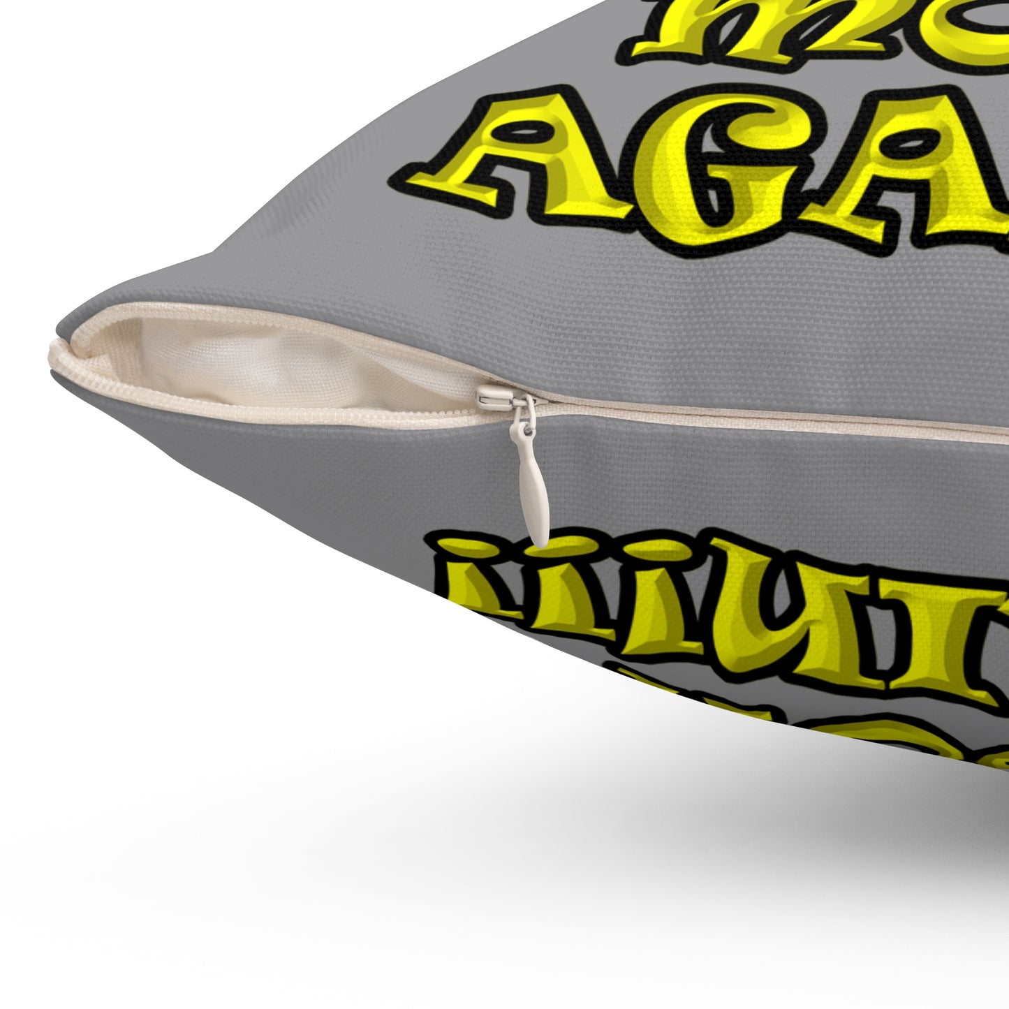 shoot the moon again - Spun Polyester Square Pillow - (grey)