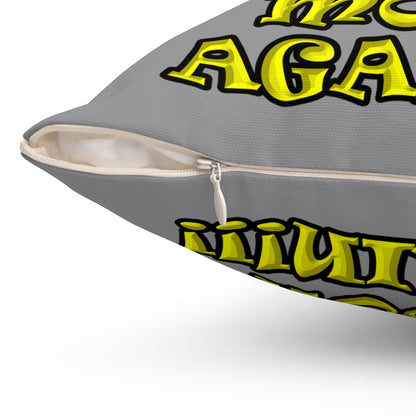 shoot the moon again - Spun Polyester Square Pillow - (grey)