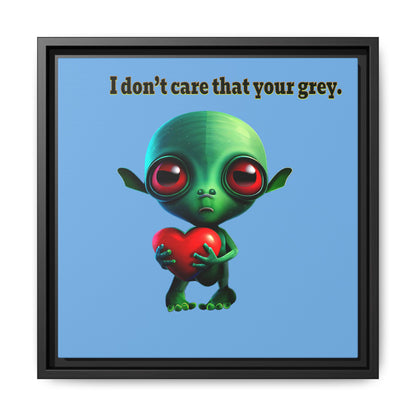 I don't care that your grey - framed canvas art (light blue)