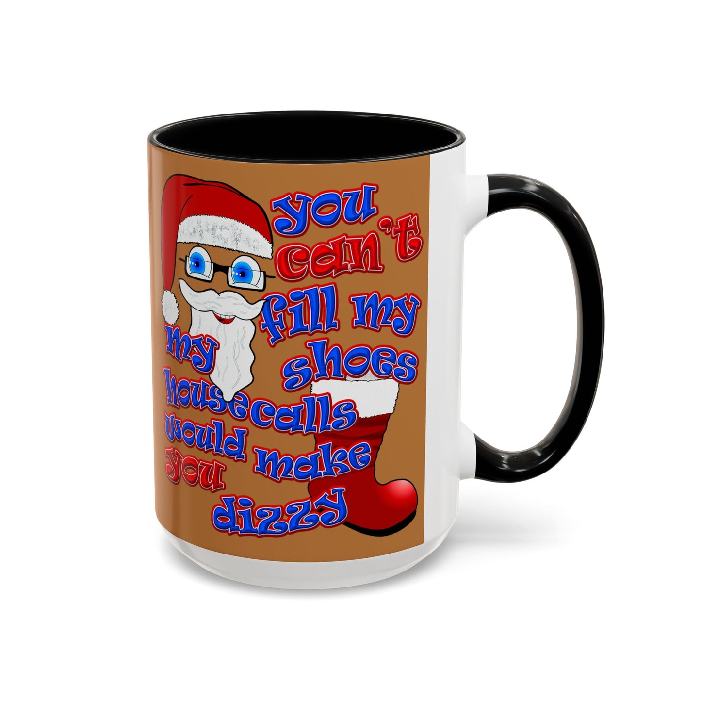 santa's shoes - Accent Mug (light brown)