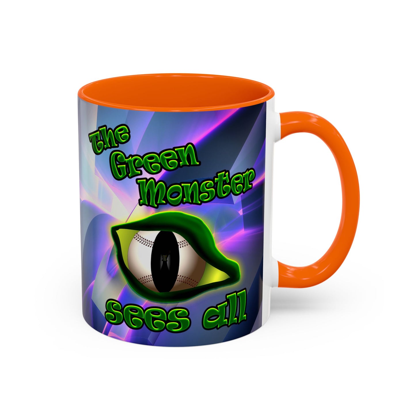 green monster - Accent Mug (grey-pink wave)
