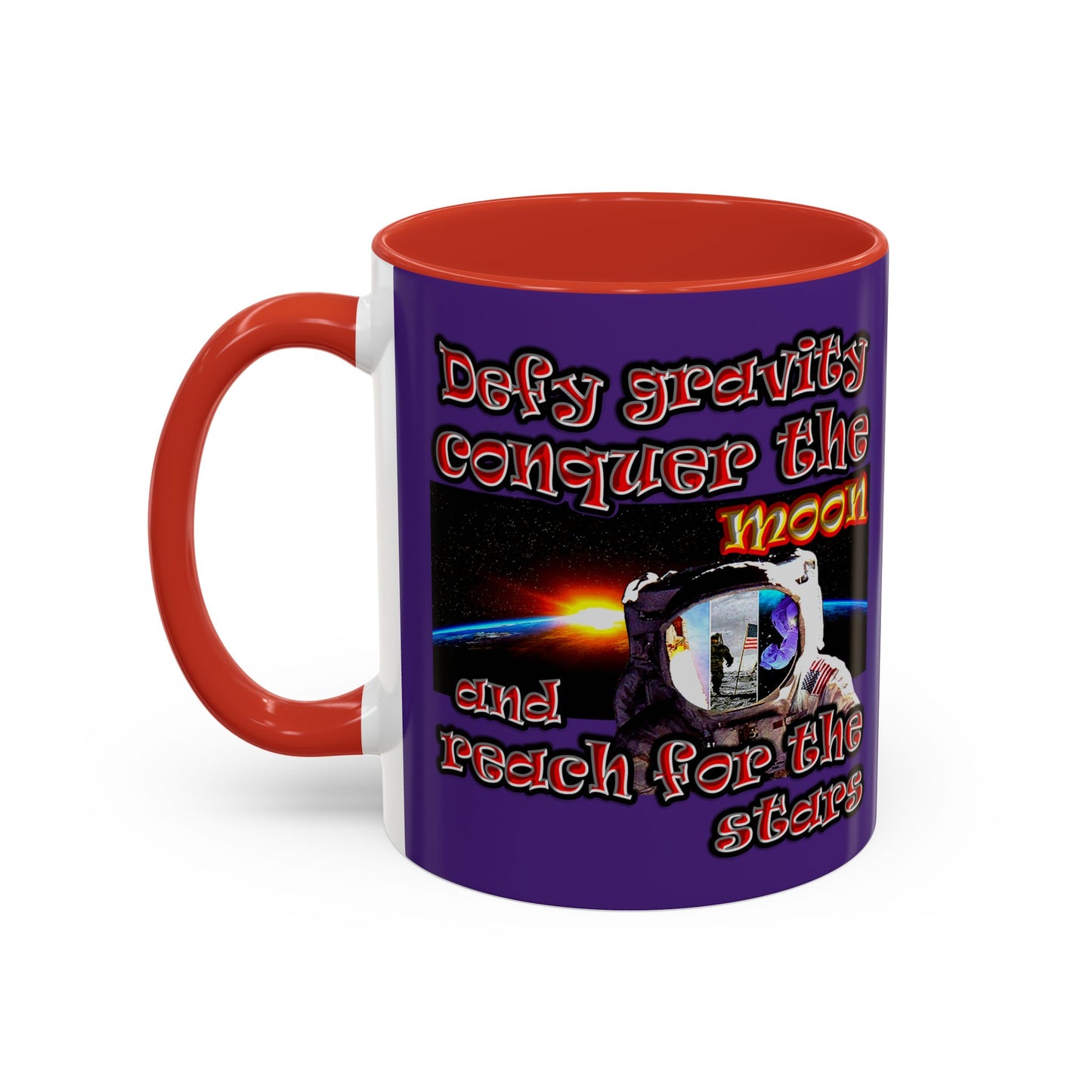 defy conquer reach - Accent Mug (purple)