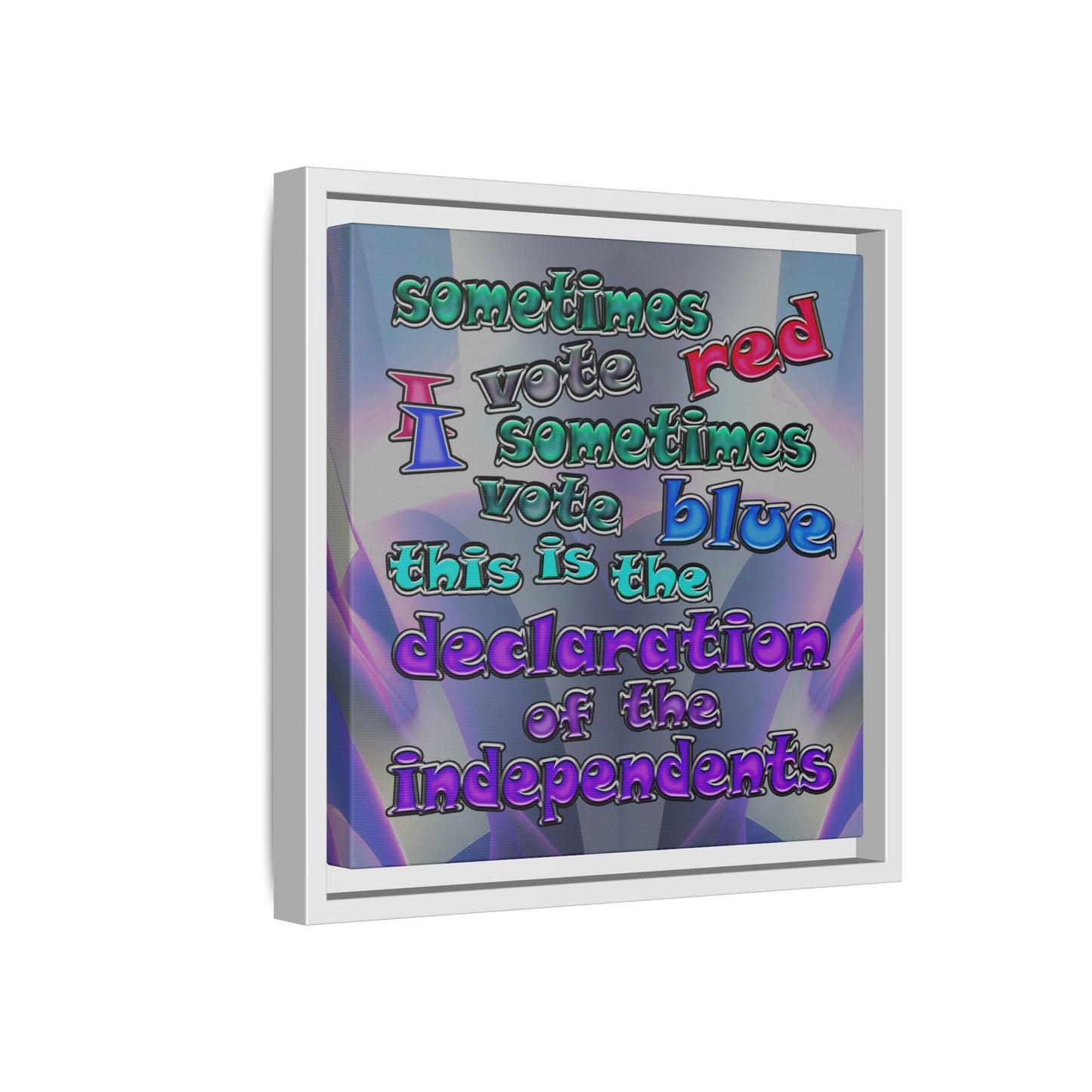 declaration of the independents - framed canvas art (grey-pink wave)