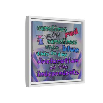 declaration of the independents - framed canvas art (grey-pink wave)