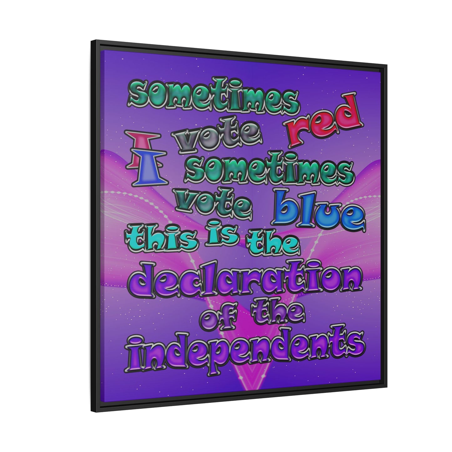 declaration of the independents - framed canvas art (purple-pink wave)