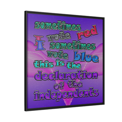 declaration of the independents - framed canvas art (purple-pink wave)