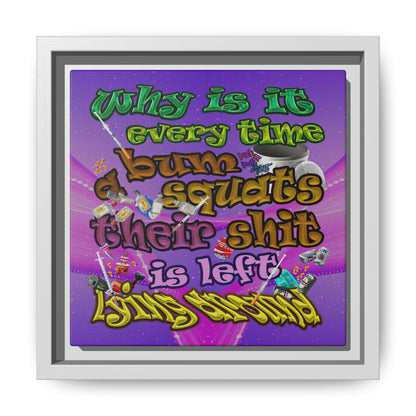 the bum's shit - framed canvas art (purple-pink wave)