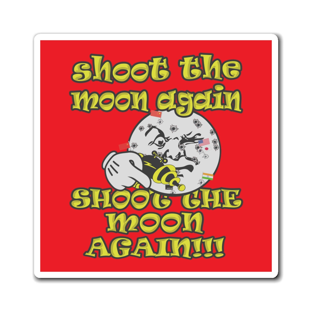 shoot the moon again - Magnets - (red)