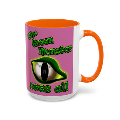 green monster - Accent Mug (light pink)