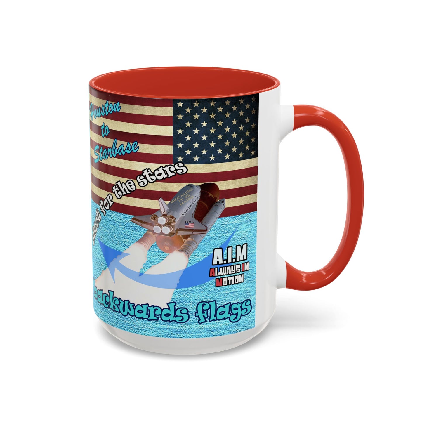 shoot for the stars - Accent Mug (faded blue)