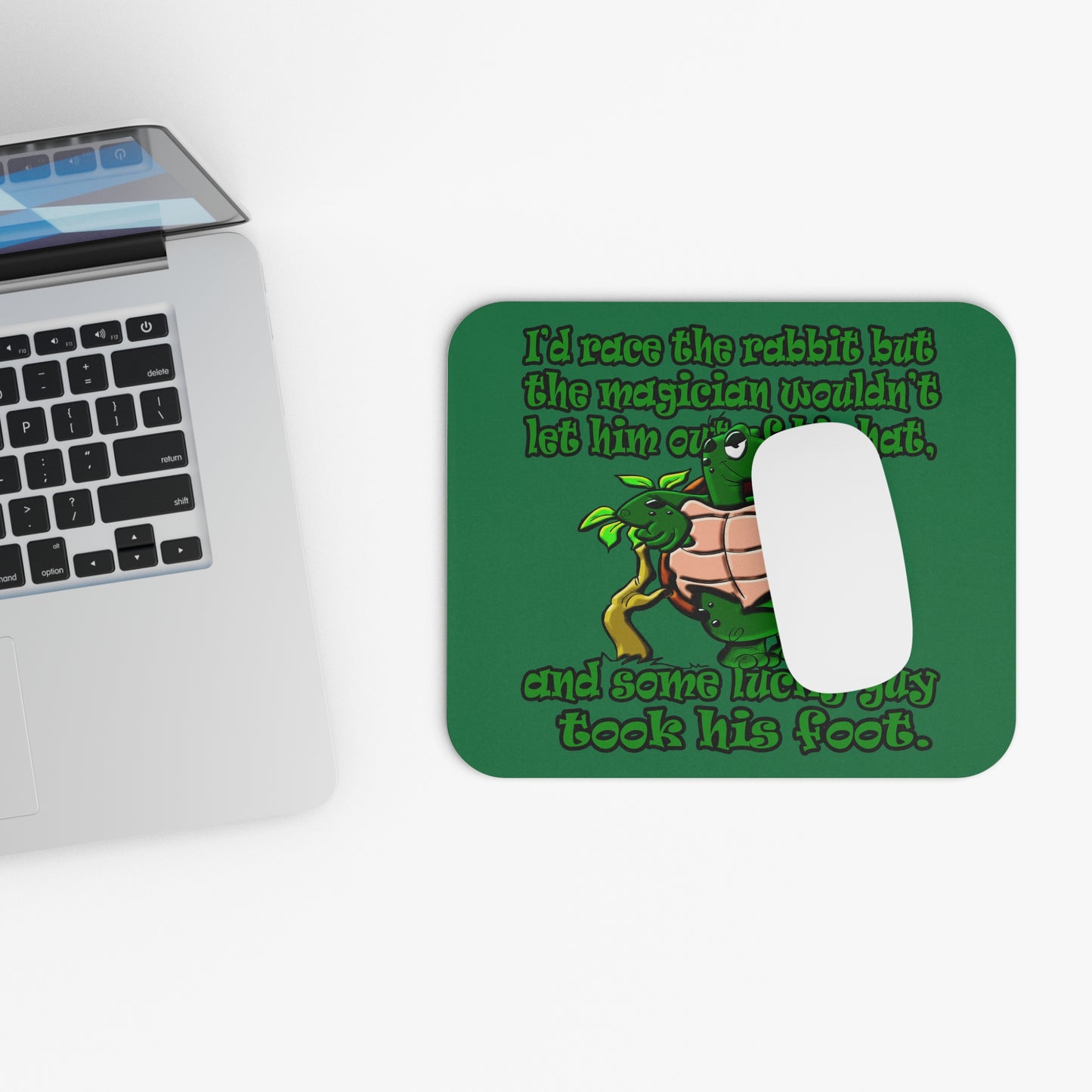 turtle race - Mouse Pad (Rectangle) (dark green)
