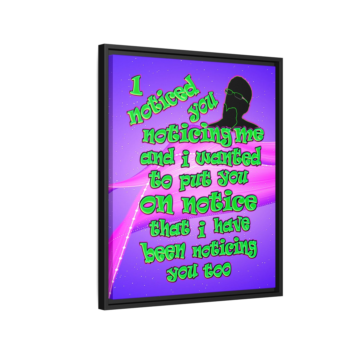 noticed you noticing - framed canvas art (purple-pink wave)