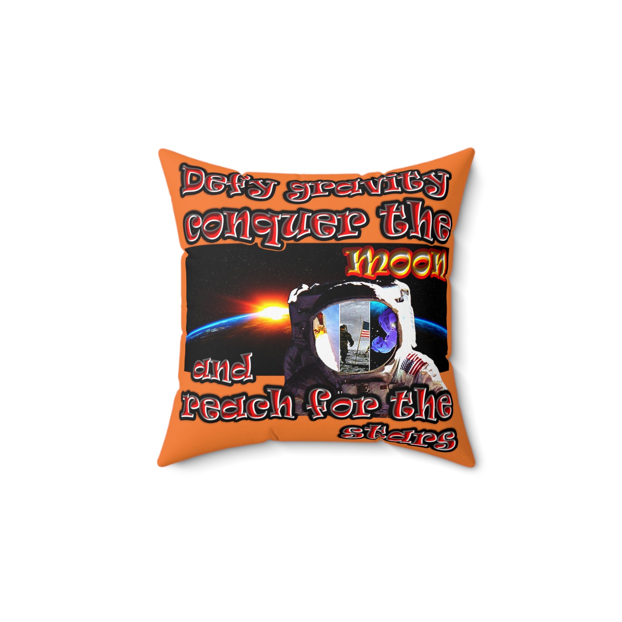 defy conquer reach - Faux Suede Square Pillow - (crusta)