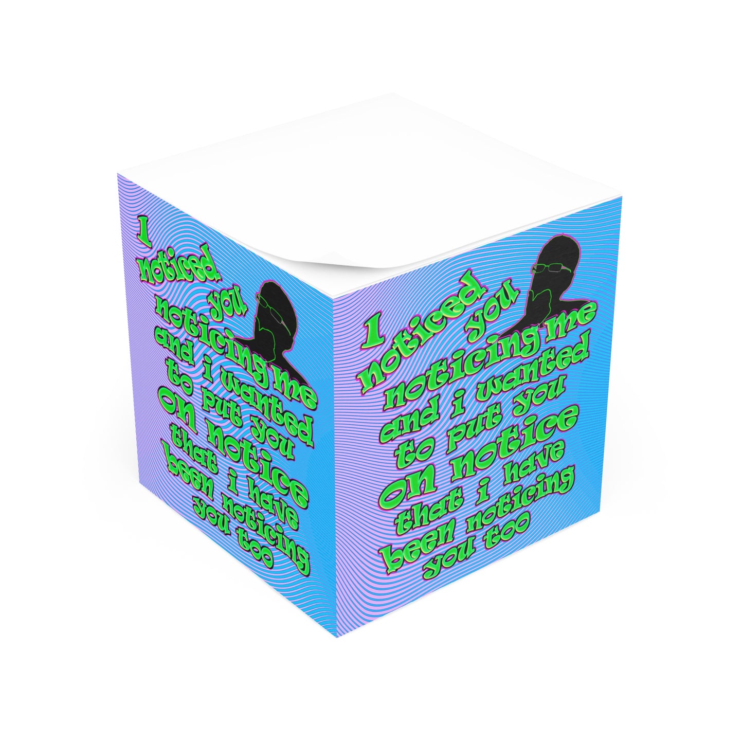 noticed you noticing - note cube (light blue-purple wave)