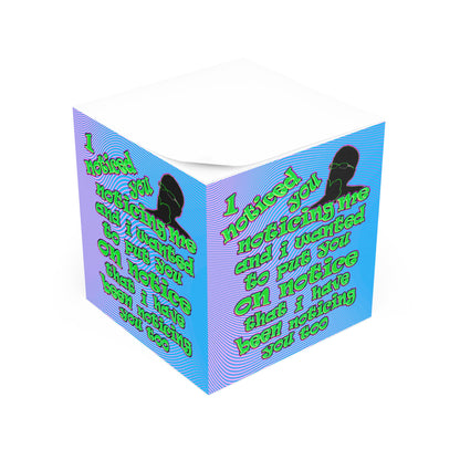 noticed you noticing - note cube (light blue-purple wave)