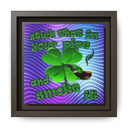 stick that in your pipe and smoke it - framed canvas art (purple wave)