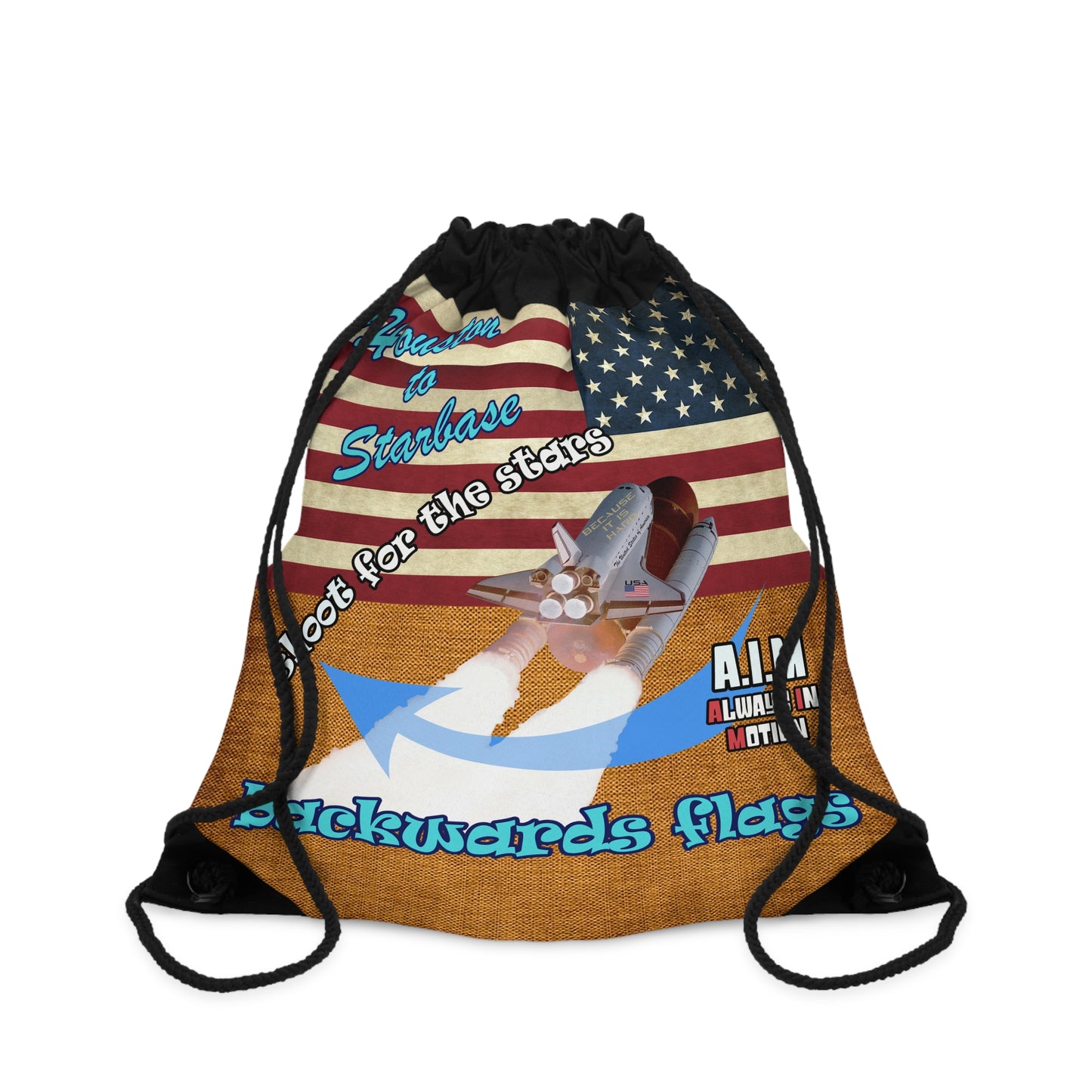 shoot for the stars - Drawstring Bag (dichromatic brown papyrus)