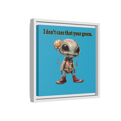 I don't care that your green - framed canvas art (turquoise)