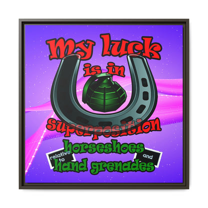my luck - framed canvas art (purple-pink wave)