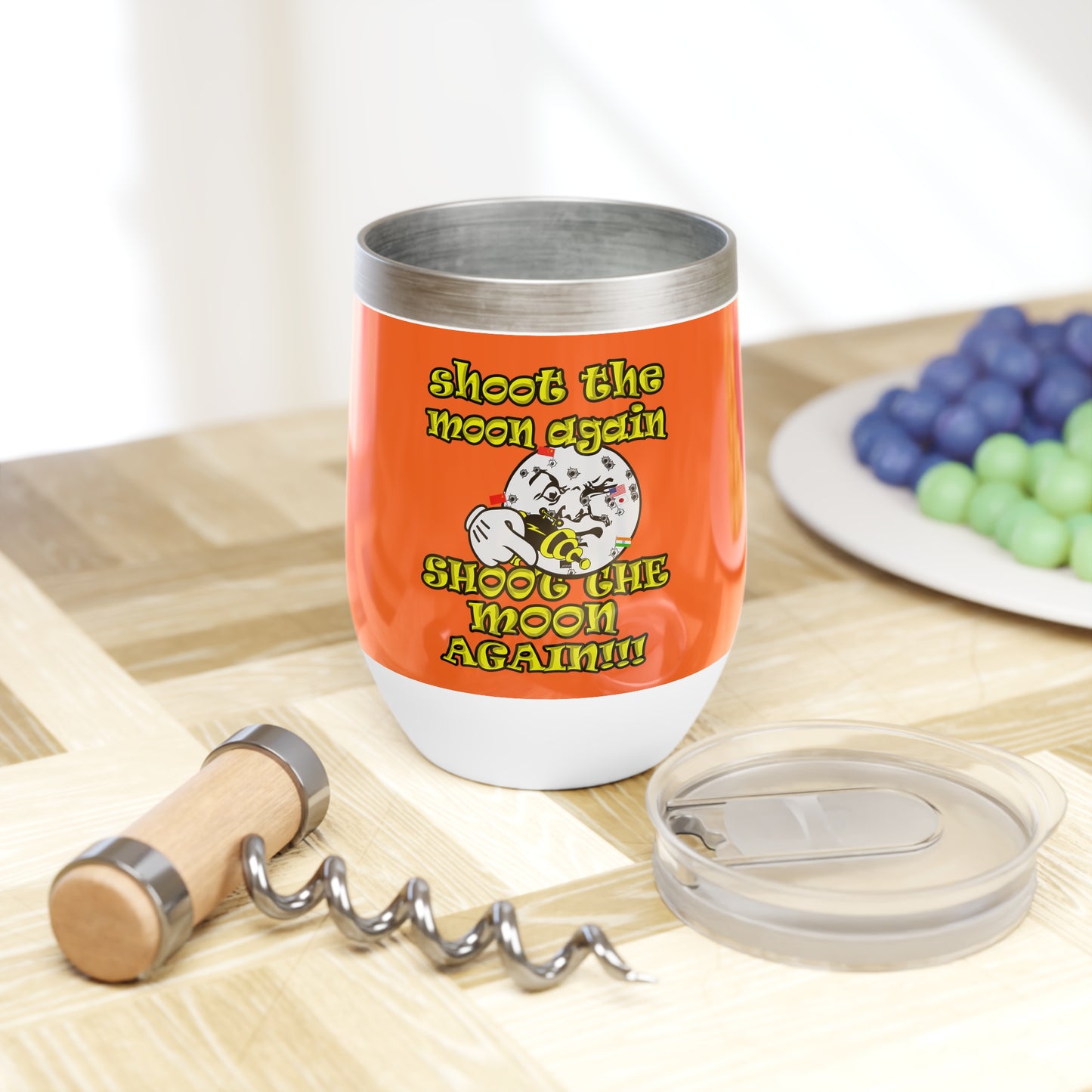 shoot the moon again - Chill Wine Tumbler (orange)