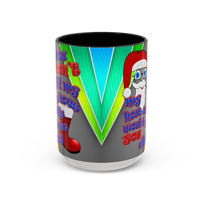 santa's shoes - Accent Mug (rainbow split)