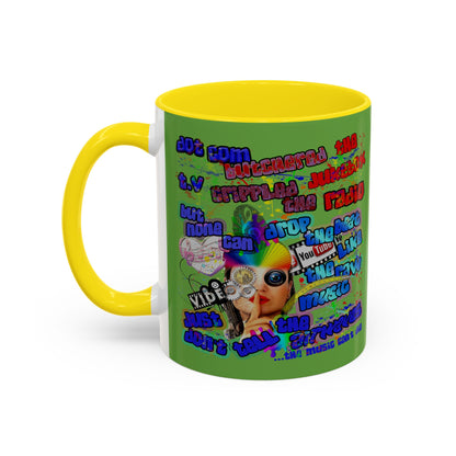 drop the beat - Accent Mug (green)