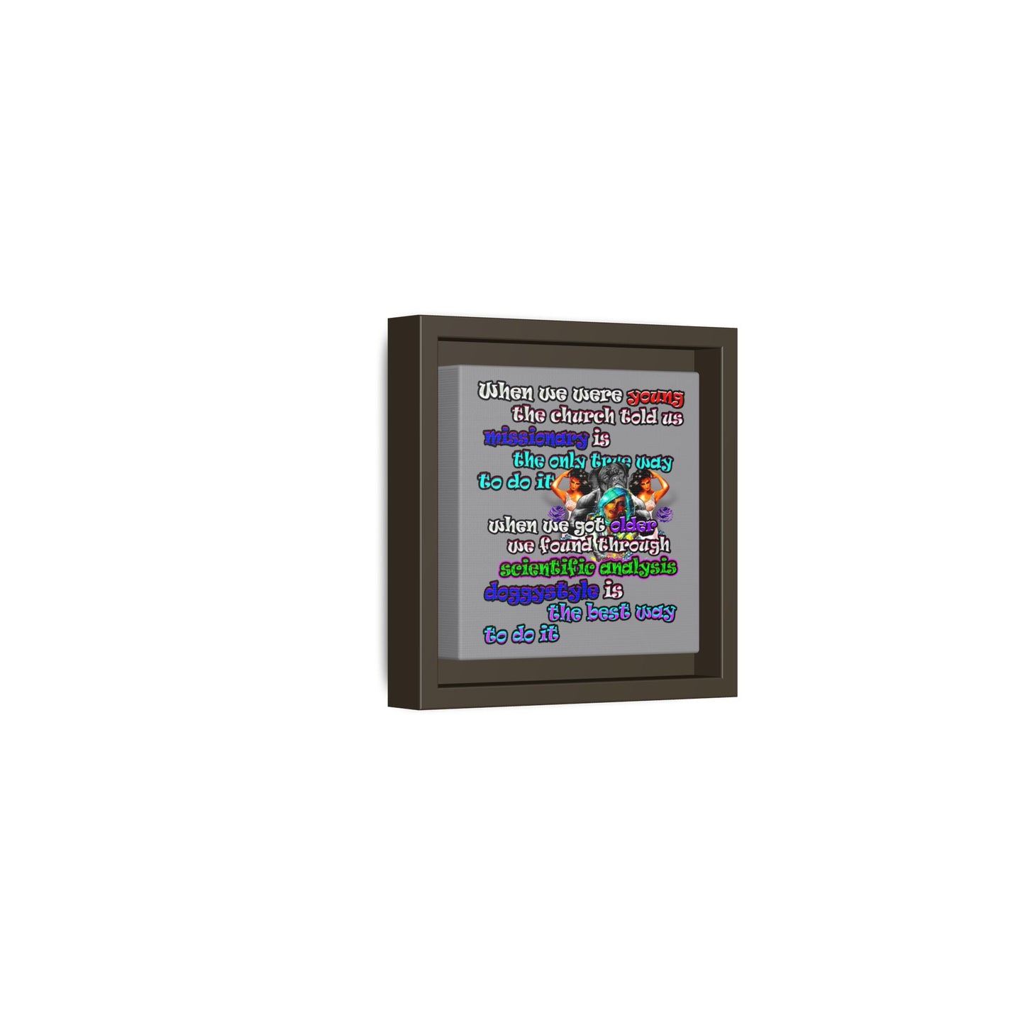 doggystyle - framed canvas art (grey)