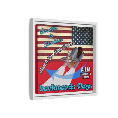 shoot for the stars - framed canvas art (dark red)