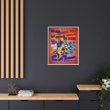 drop the beat - framed canvas art (burnt orange)