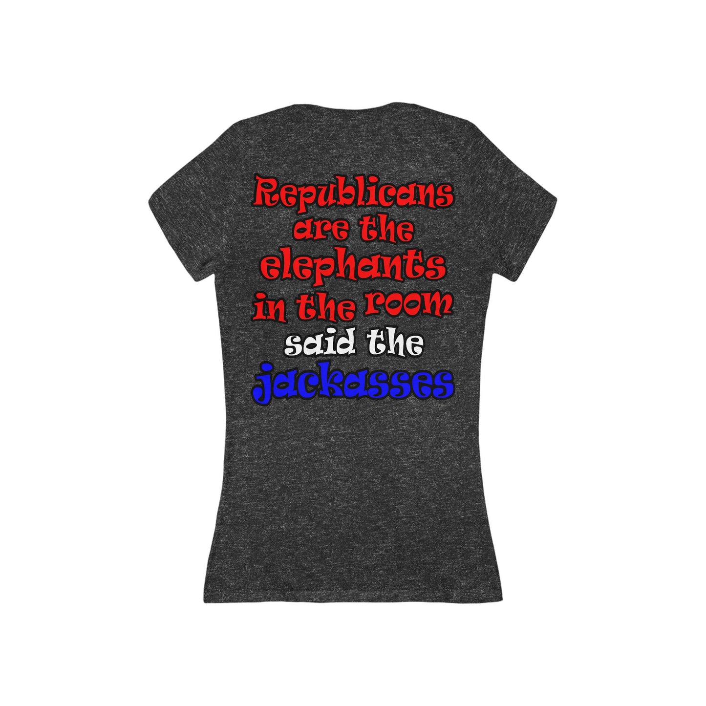 donkeys and elephants - Women's Jersey Short Sleeve Deep V-Neck Tee