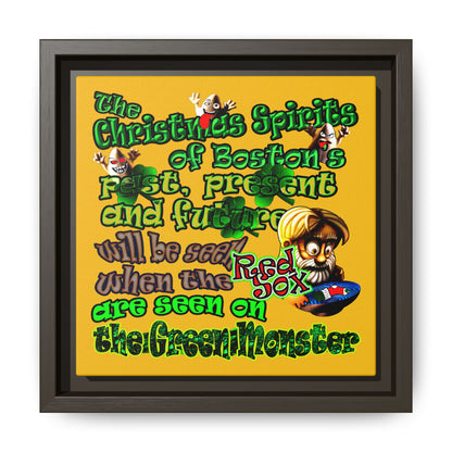 christmas spirits of boston - framed canvas art (yellow)