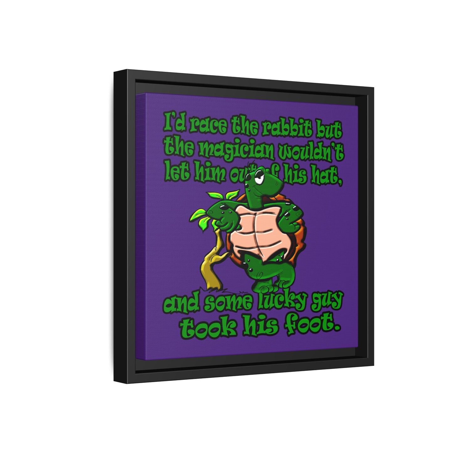 turtle race - framed canvas art (purple)