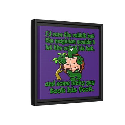 turtle race - framed canvas art (purple)