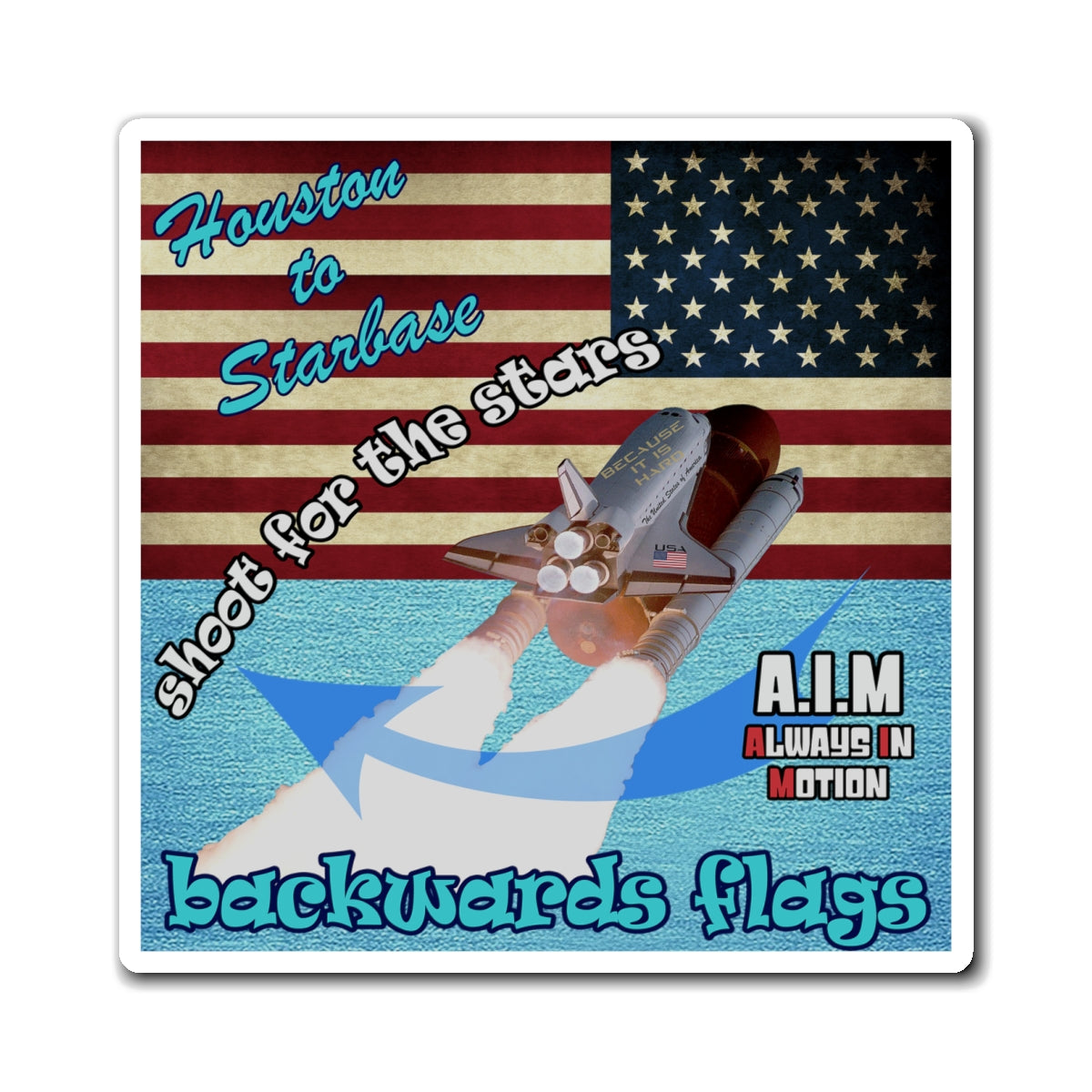 shoot for the stars - Magnets - (faded blue)
