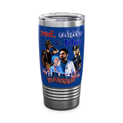 rw&b lives matter - Ringneck Tumbler, 20oz (dark blue)