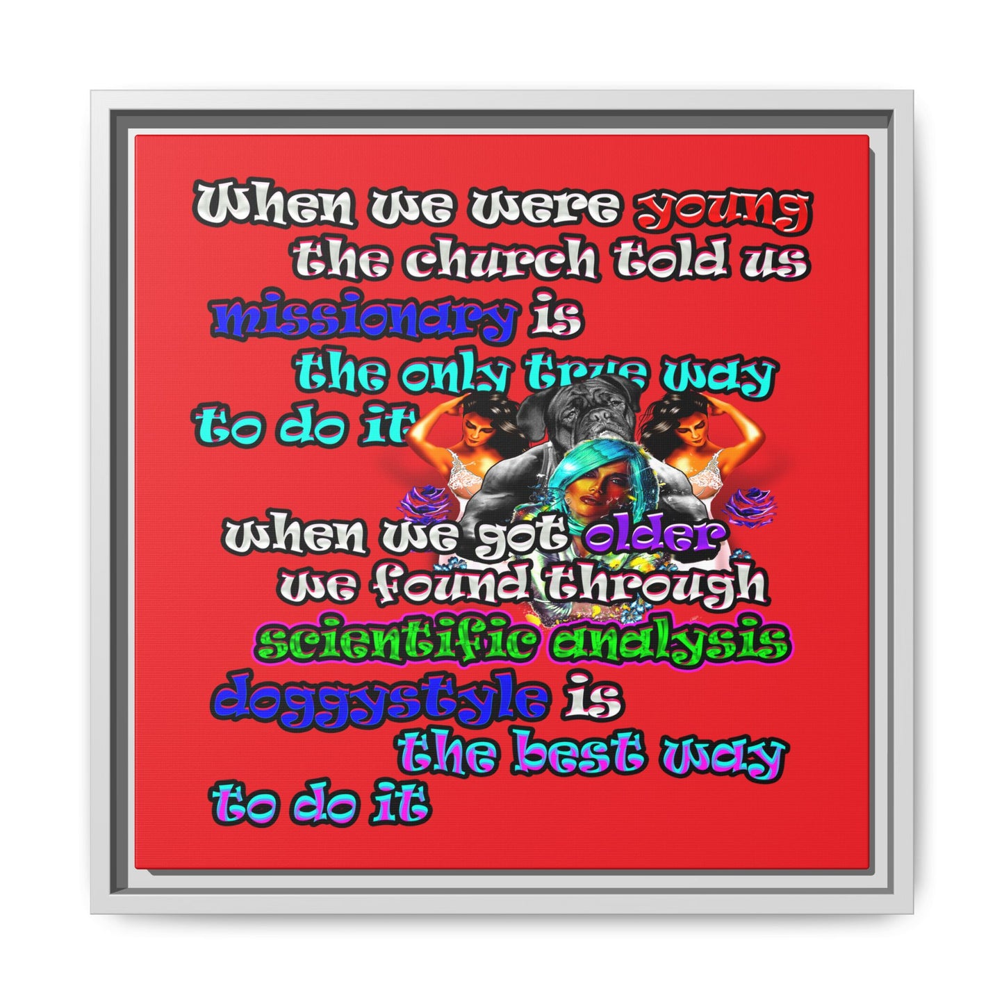 doggystyle - framed canvas art (red)