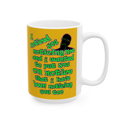 noticed you noticing - White Mug (yellow)