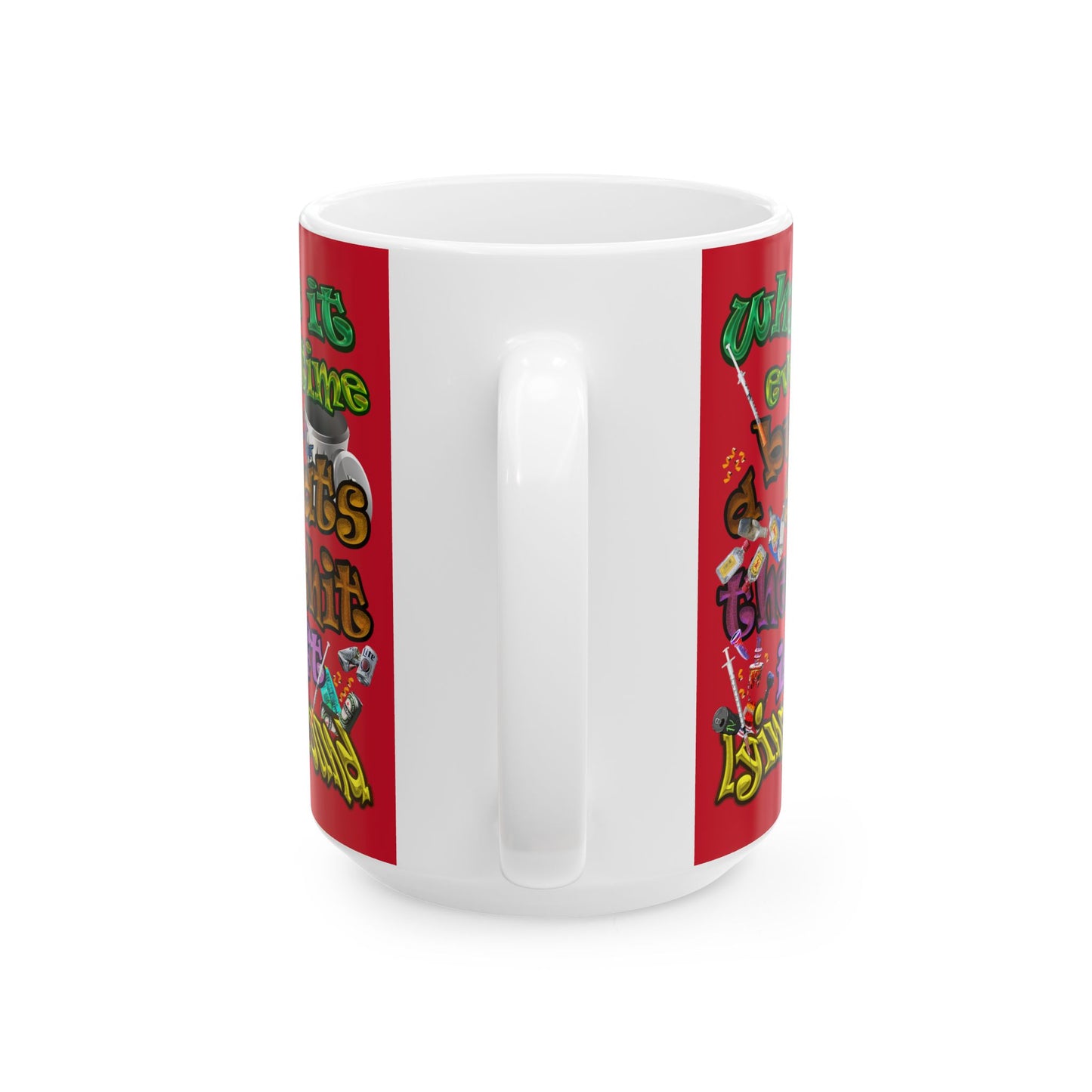 the bum's shit - White Mug (dark red)