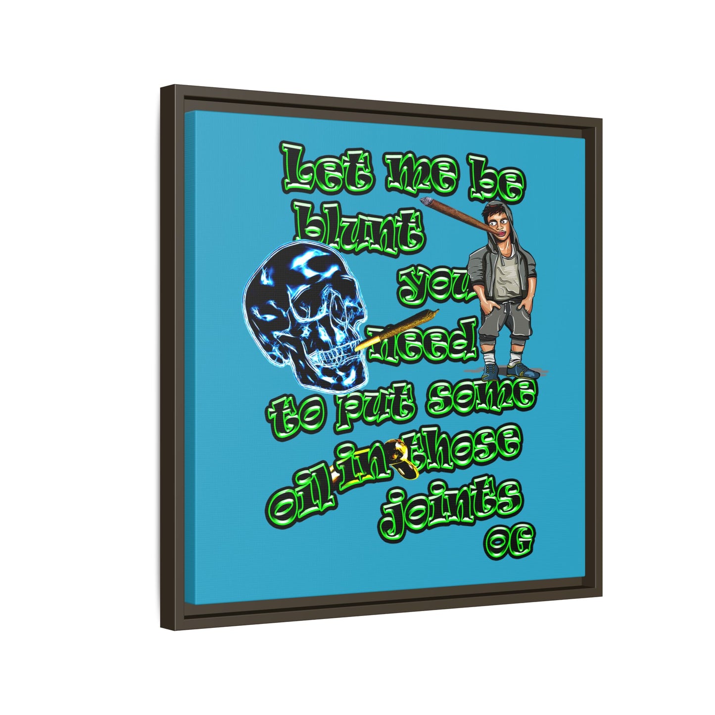 og - framed canvas art (turquoise)