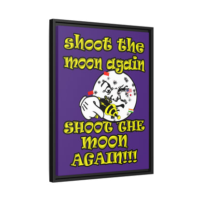 shoot the moon again - framed canvas art (purple)