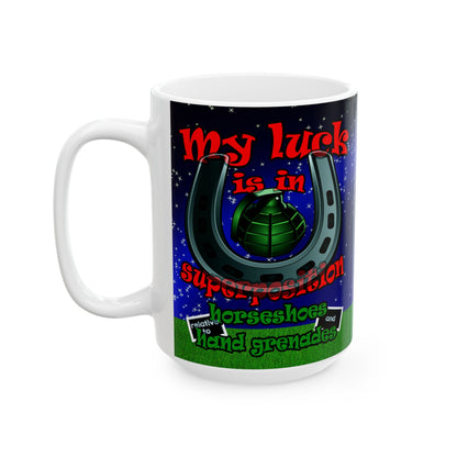 my luck - White Mug ('snoops' background)