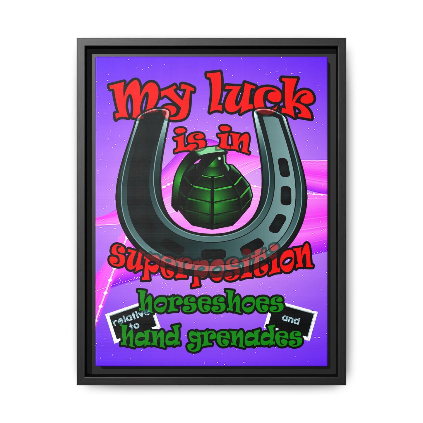 my luck - framed canvas art (purple-pink wave)