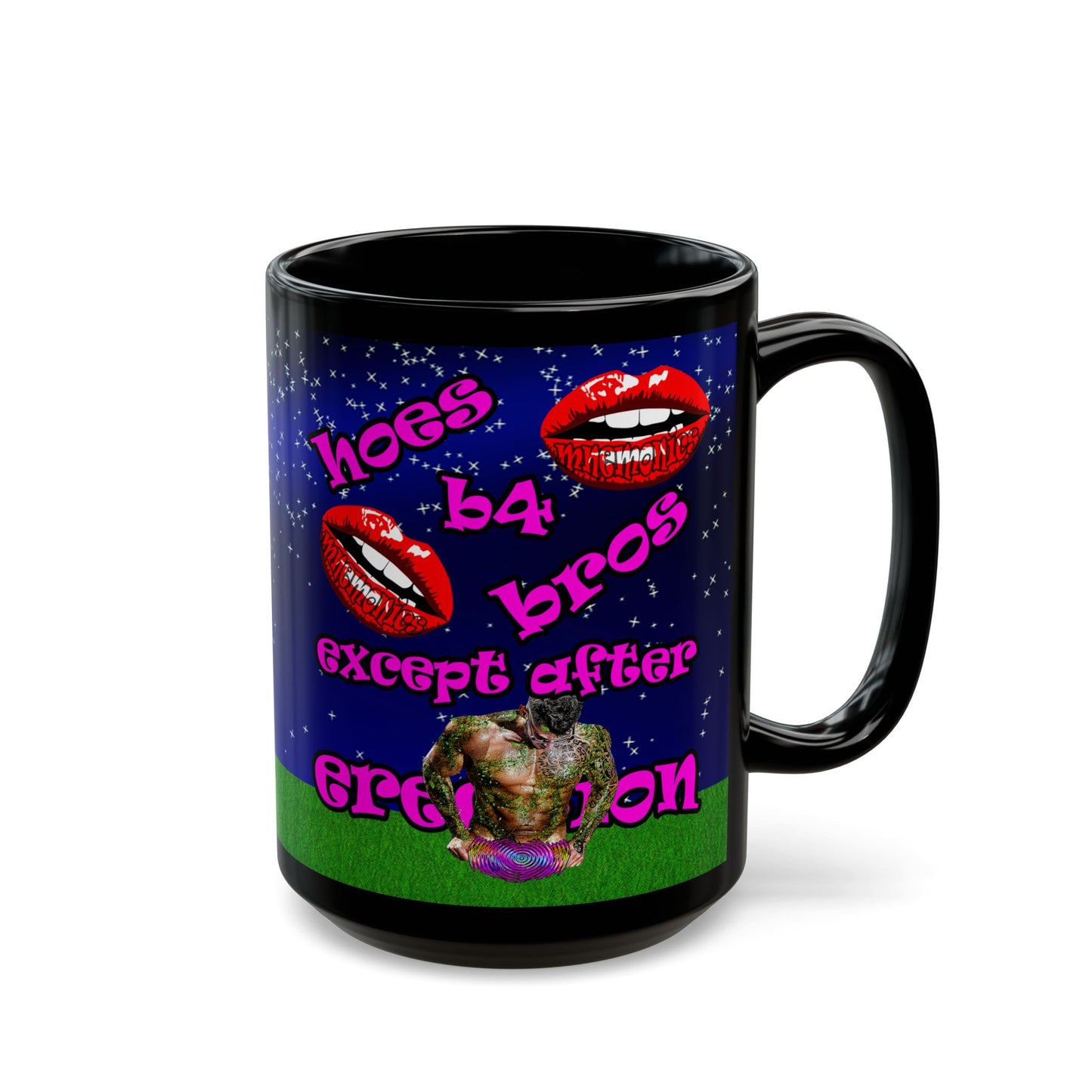 hoes b4 bros - Black Mug ('snoops' background)