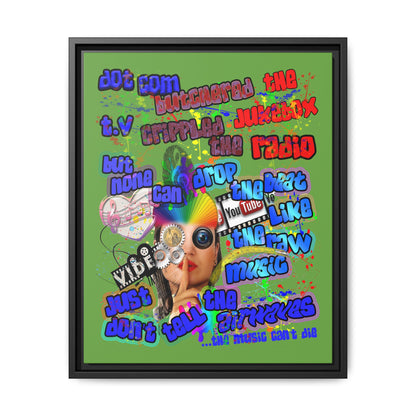 drop the beat - framed canvas art (green)