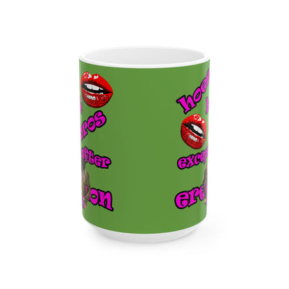 hoes b4 bros - White Mug (green)