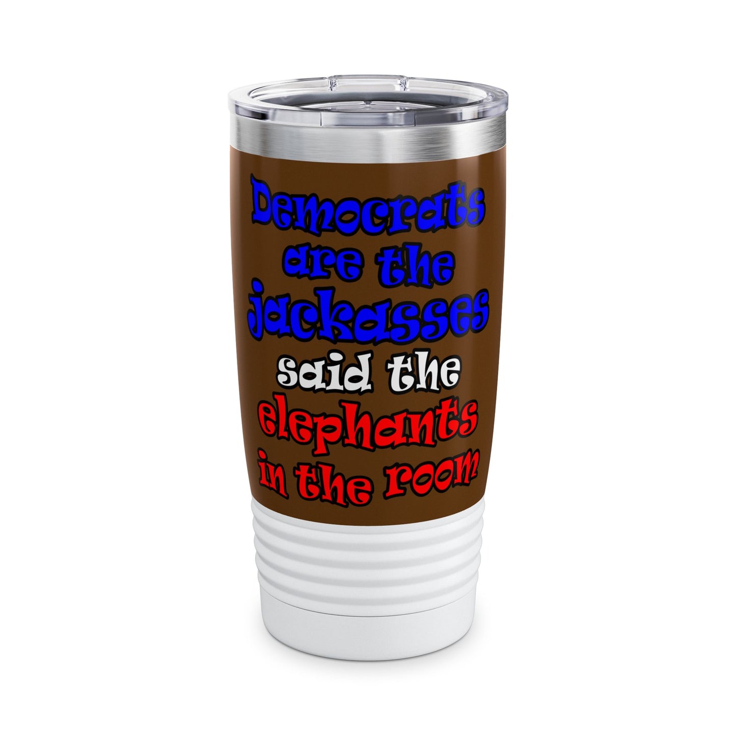 donkeys and elephants - Ringneck Tumbler, 20oz (brown)