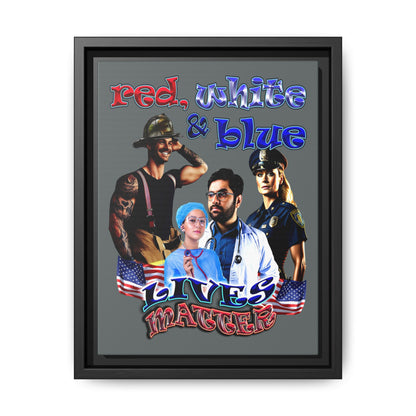 rw&b lives matter - framed canvas art (dark grey)