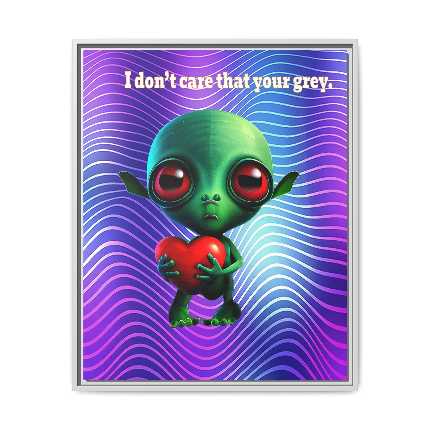 I don't care that your grey - framed canvas art (purple wave)