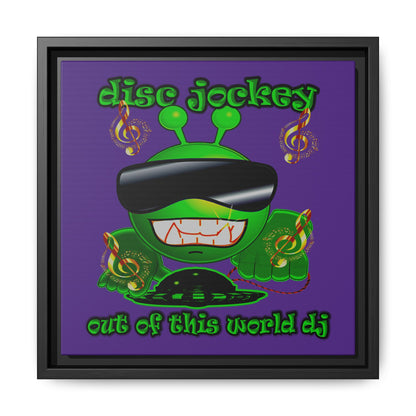 disc jockey - framed canvas art (purple)