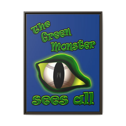 green monster - framed canvas art (dark blue)